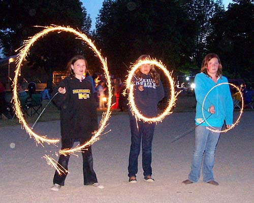 Acton Firefighters Association Canada Day Fireworks - 2007. Kids play with the sparklers.