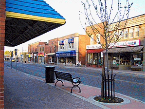 Mill St in Acton, old downtown area