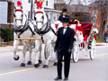 Santa's horse drawn carriage in Acton Santa Claus parade