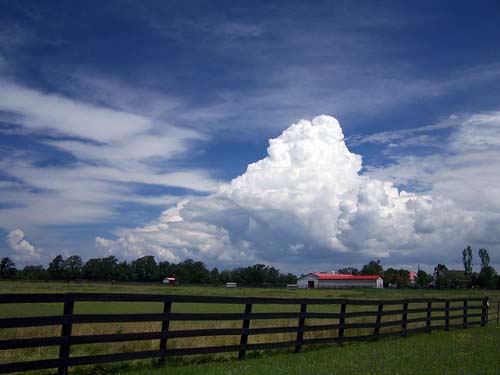 dramatic clouds over a farm in Halton Region