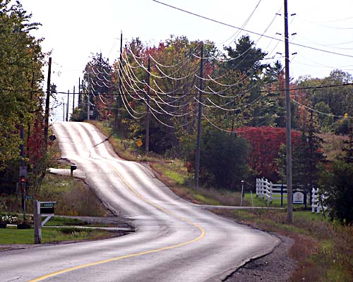 Halton Hills side road hill