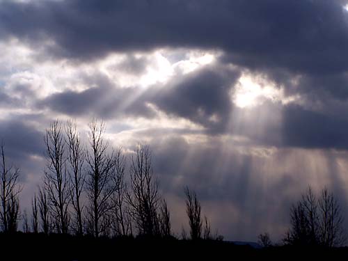 clouds with sunbeams