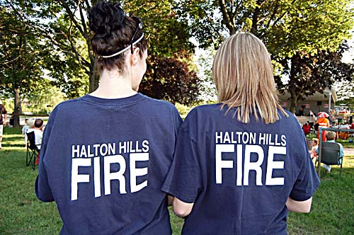 Volunteers for the Acton Firefighters Association collect donations for the Canada Day Fireworks Show