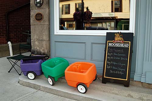 some kids wagons at the bar