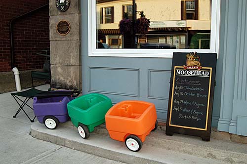 some kids wagons at the bar