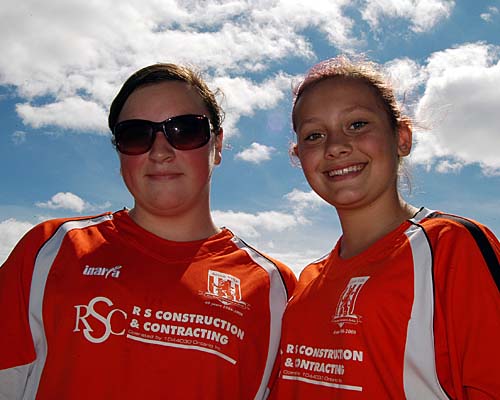 Erin and Emily in the Acton Soccer Tournament 2008