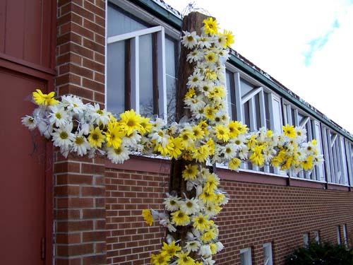 Acton church with Easter cross. April 9, 2007