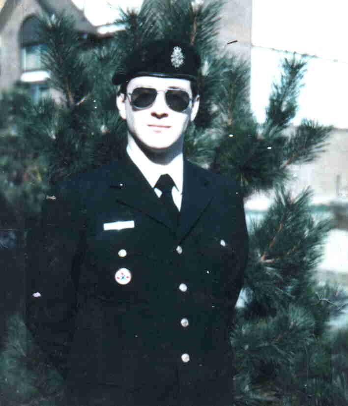 James in uniform during basic training.