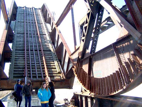 Smith Falls abandoned railway lift bridge over Rideau Canal, Ontario