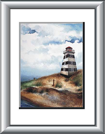Watercolour painting of lighthouse by Ann Hamilton