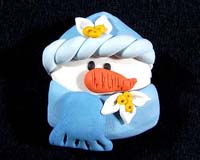 Hand made pins by artist Ann Hamilton - Mr Frosty the Snowman