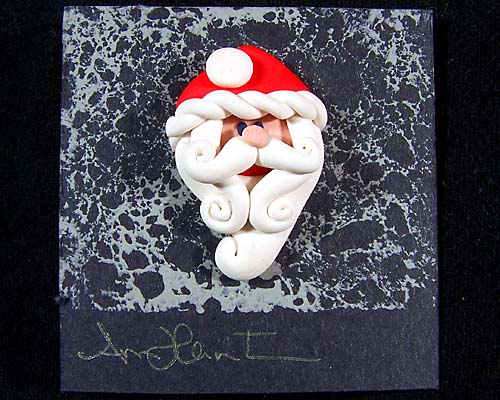 Custom made pins by artist Ann Hamilton - Santa Claus