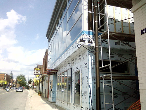 Roxy Theatre under construction in Acton, Ontario.