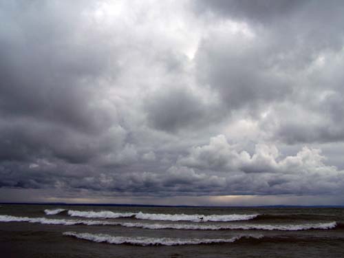 Lake Erie blows cold as winter surfers catch some waves