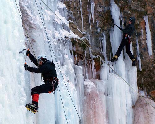 Ice climbers on Tiffany Falls, Ancaster, Feb 1, 2009