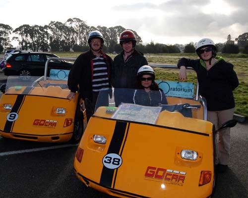 the Hamilton family of Acton, Ontario with their Go Cars in the City of San Francisco, California - March 2009