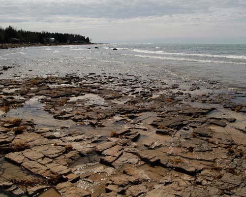 rocky beach along Lake Huron