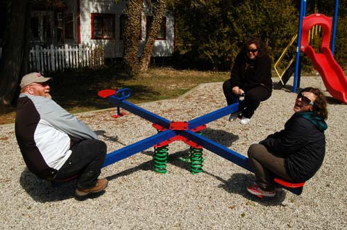 4 seater teeter totter in a town along Lake Huron