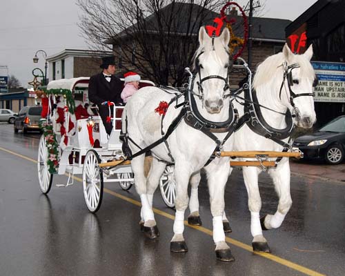 2008 Acton Santa Claus Parade -  Mr and Mrs Claus come into town on a horse drawn carriage