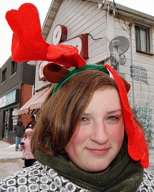 Erin Hamilton Acton's Leathertown Ambassador with broken reindeer antlers