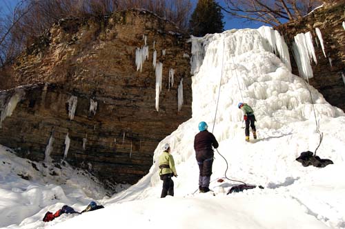 Ice climbing Borer's Falls, Feb 1, 2009