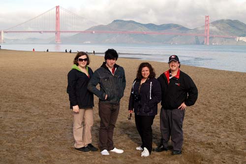 Hamilton Family of Acton in front of the Golden Gate Bridge, California, US - March 2009